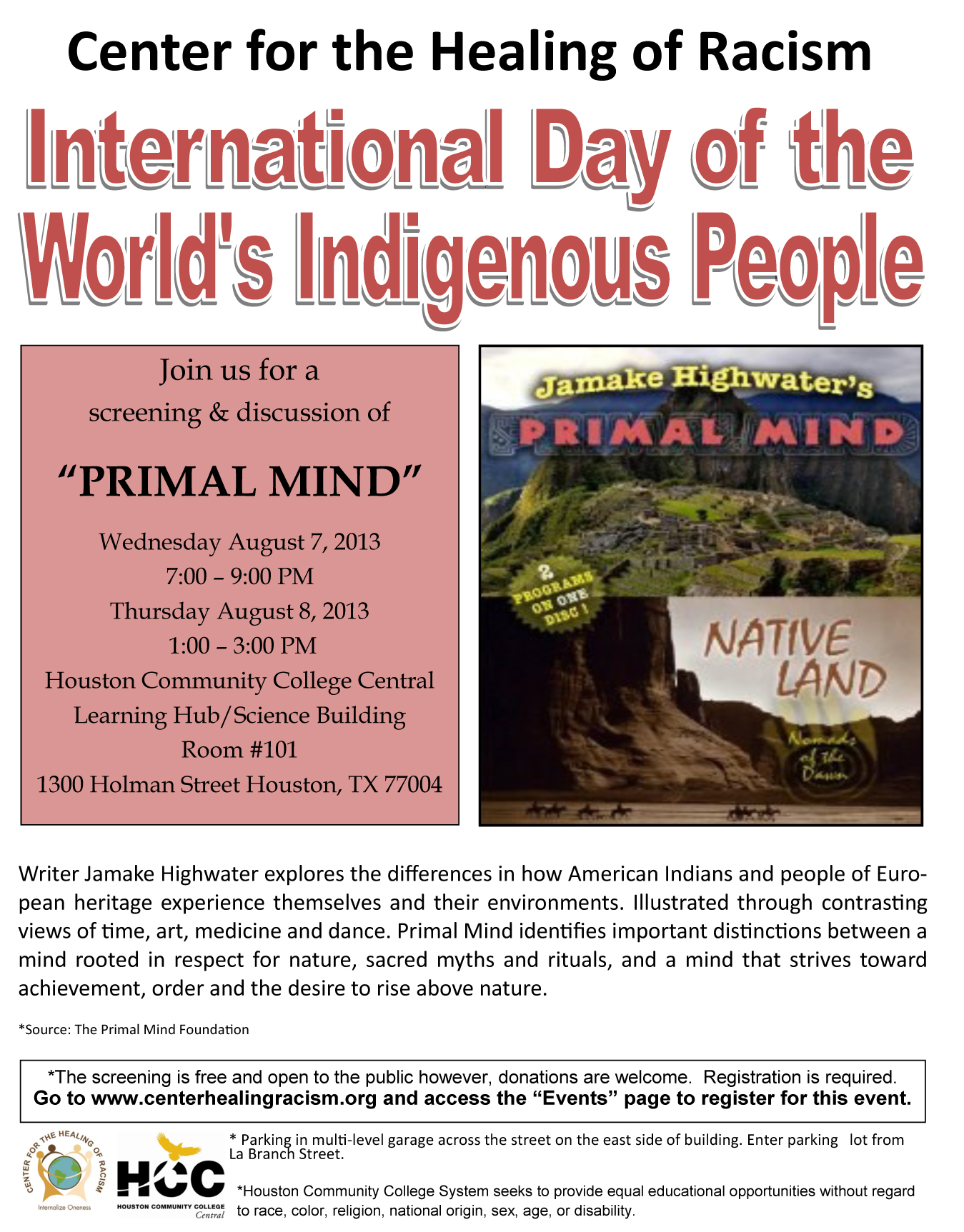 International Day of the Worlds Indigenous People Flier 2013